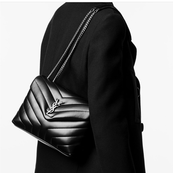 YSL burgundy Lou Lou bag size medium - Picture 3 of 17